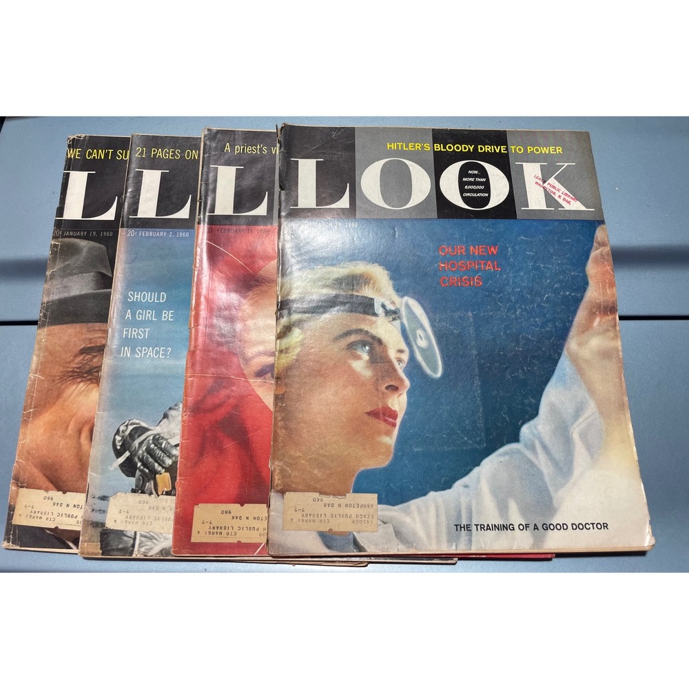 Vintage 1960 Look Magazine Lot of 4 West Side Story Space Race Ads Ephemera